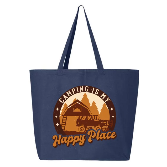 Camping Is My Happy Place Retro 25L Jumbo Tote