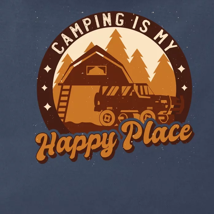 Camping Is My Happy Place Retro Zip Tote Bag