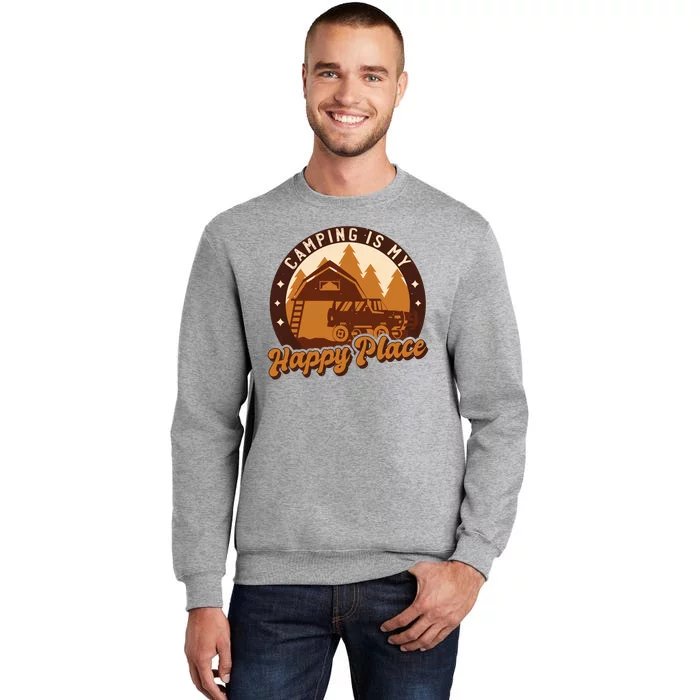 Camping Is My Happy Place Retro Sweatshirt