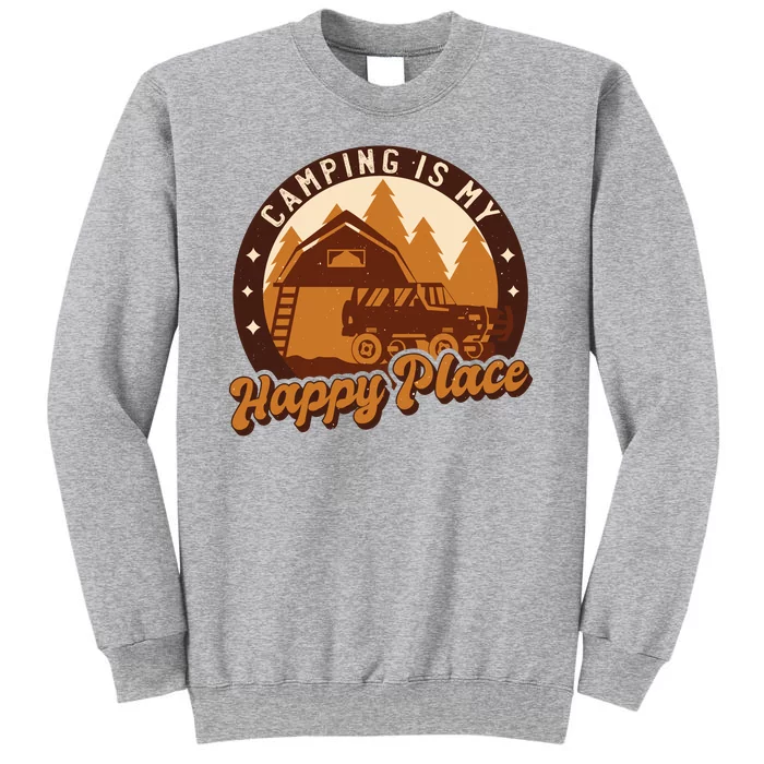 Camping Is My Happy Place Retro Sweatshirt