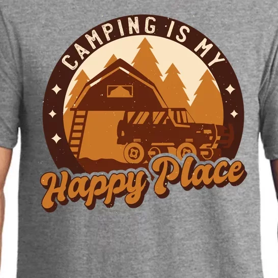 Camping Is My Happy Place Retro Pajama Set