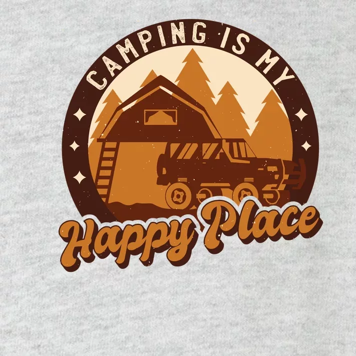 Camping Is My Happy Place Retro Toddler Long Sleeve Shirt