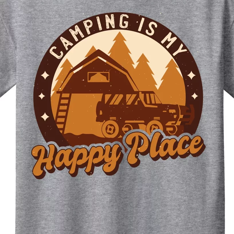 Camping Is My Happy Place Retro Kids T-Shirt