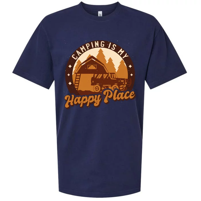 Camping Is My Happy Place Retro Sueded Cloud Jersey T-Shirt