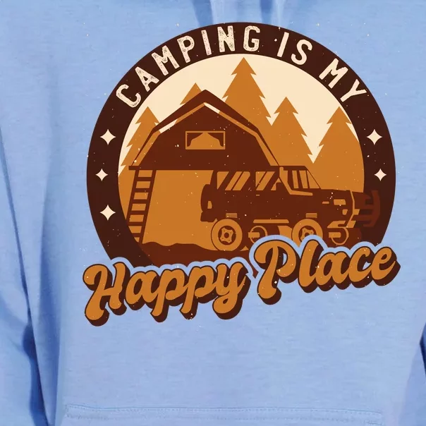 Camping Is My Happy Place Retro Unisex Surf Hoodie