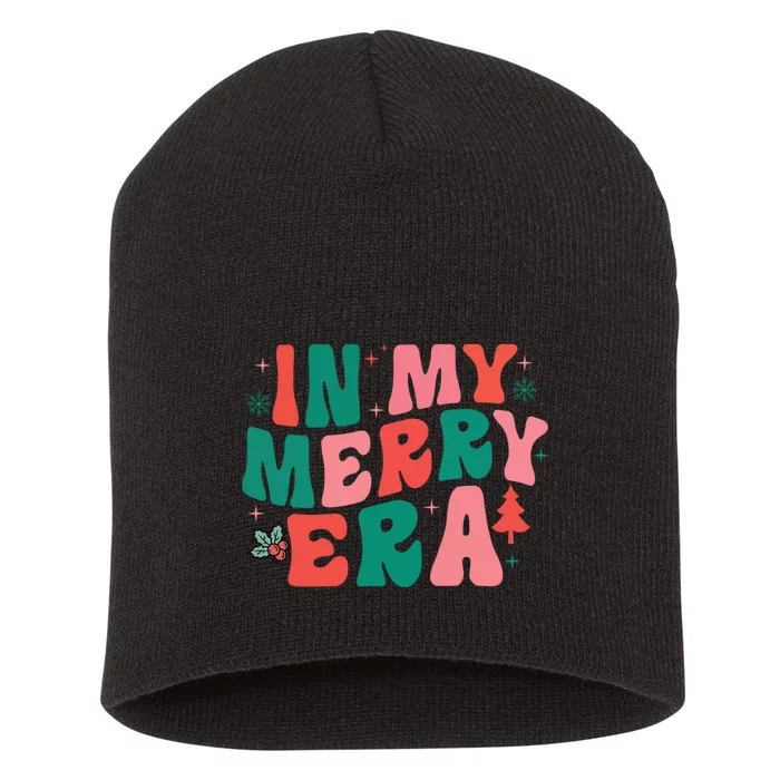 Christmas In My Merry Era Xmas Holiday Christmas Short Acrylic Beanie