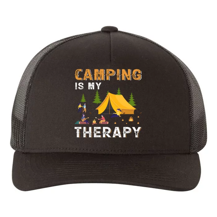 Camping Is My Therapy Funny Camper Yupoong Adult 5-Panel Trucker Hat