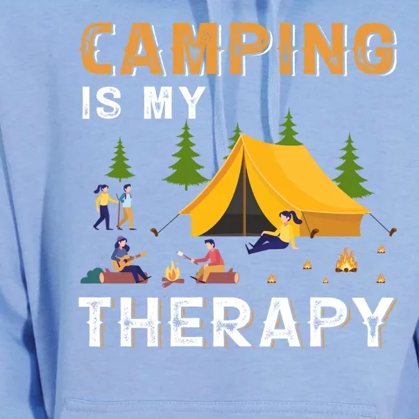 Camping Is My Therapy Funny Camper Unisex Surf Hoodie