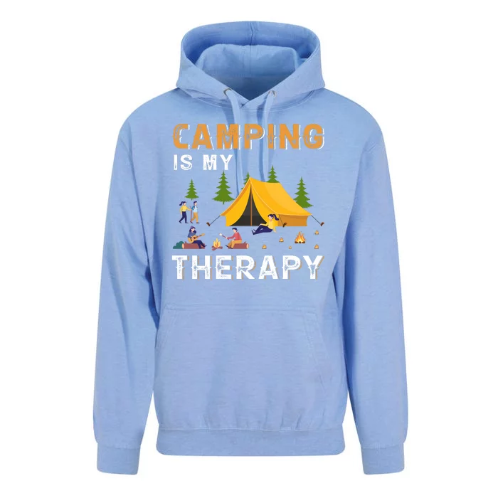 Camping Is My Therapy Funny Camper Unisex Surf Hoodie