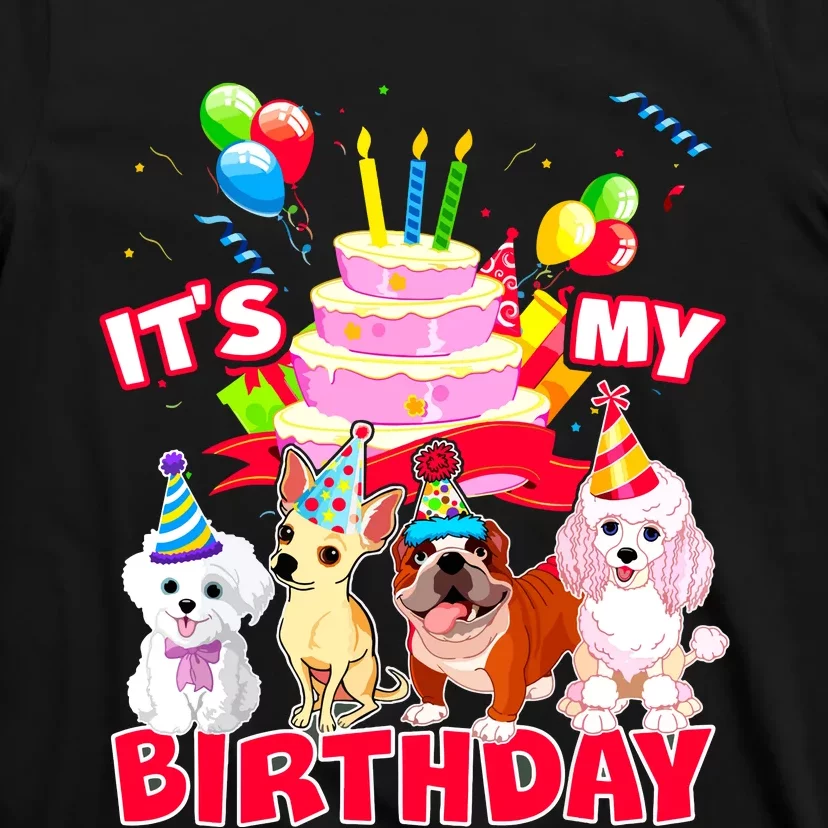 Cute Its My Birthday Dog And Puppy Theme Party Day Costume T-Shirt