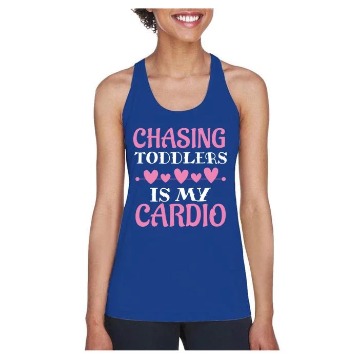 Chasing Is My Cardio Sitters Nanny Gift Women's Racerback Tank