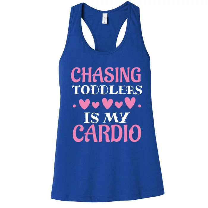 Chasing Is My Cardio Sitters Nanny Gift Women's Racerback Tank