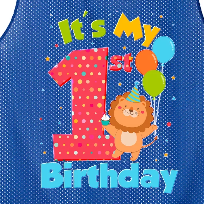 Cute It's My First 1st Birthday Mesh Reversible Basketball Jersey Tank