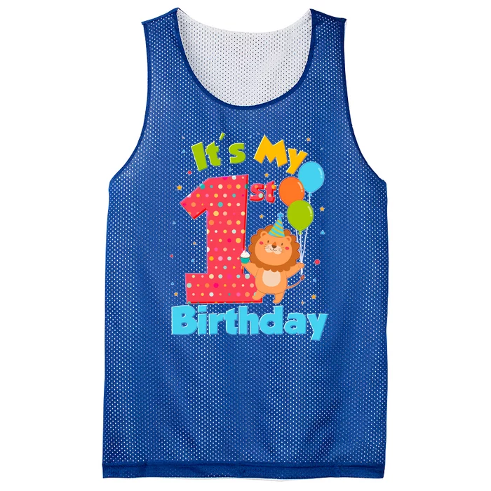 Cute It's My First 1st Birthday Mesh Reversible Basketball Jersey Tank