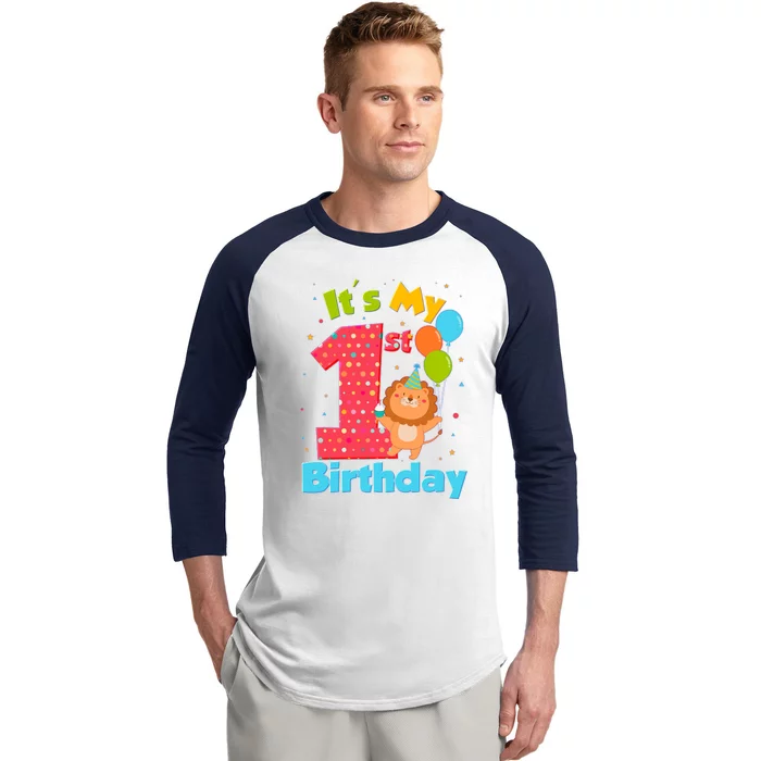 Cute It's My First 1st Birthday Baseball Sleeve Shirt