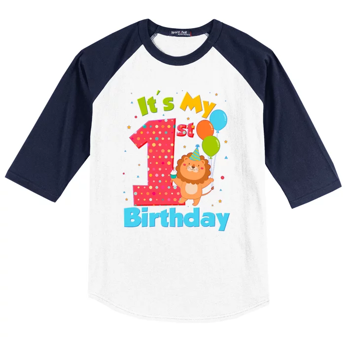 Cute It's My First 1st Birthday Baseball Sleeve Shirt