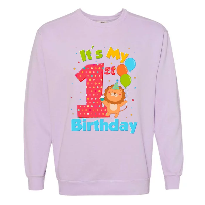 Cute It's My First 1st Birthday Garment-Dyed Sweatshirt