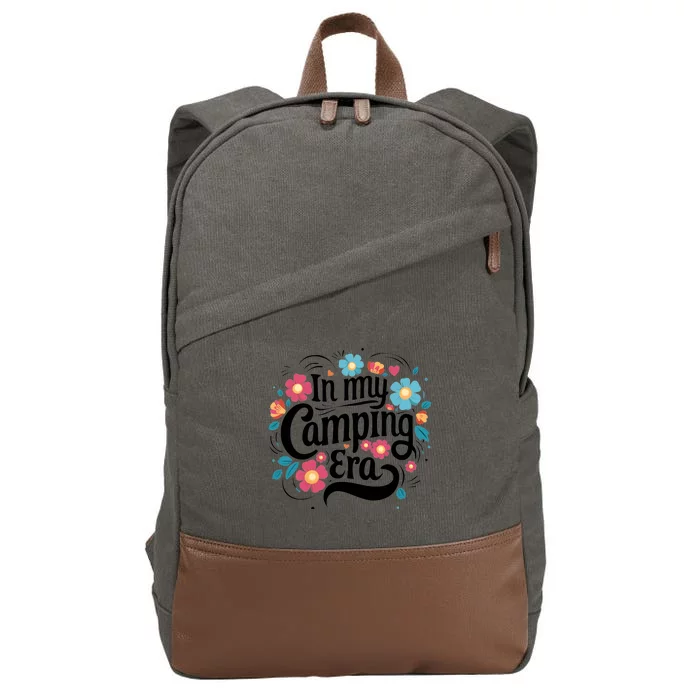 Colorful In My Camp Era Summer Camping Gift Cotton Canvas Backpack