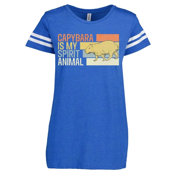 Capybara Is My Spirit Animal. Funny Capybaras Lovers Enza Ladies Jersey Football T-Shirt