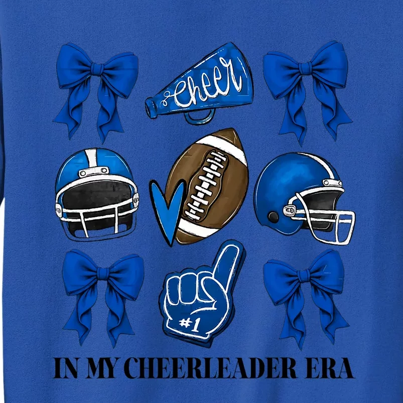 Cheer In My Cheerleader Era Cheer Coquette Football Tall Sweatshirt