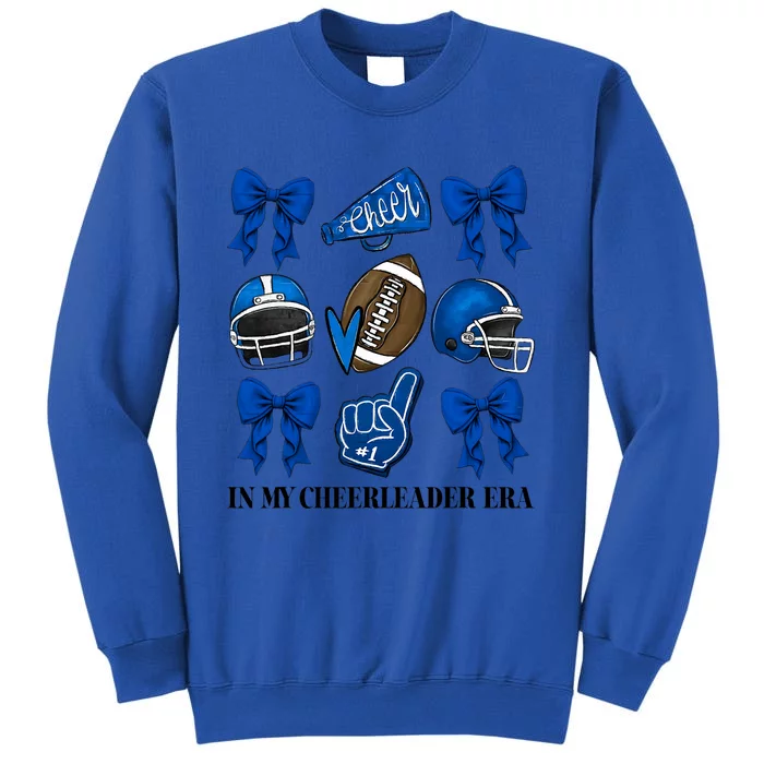 Cheer In My Cheerleader Era Cheer Coquette Football Tall Sweatshirt