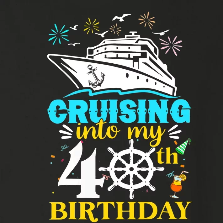 Cruising Into My 40th Birthday 40 Year Old Cruise Birthday Toddler Long Sleeve Shirt