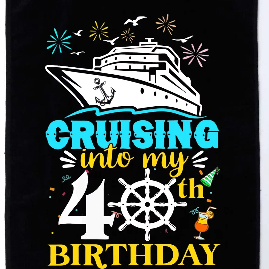 Cruising Into My 40th Birthday 40 Year Old Cruise Birthday Platinum Collection Golf Towel