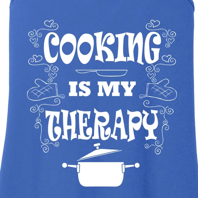 Cooking Is My Therapy Ironic Baking Chef Gift Ladies Essential Tank