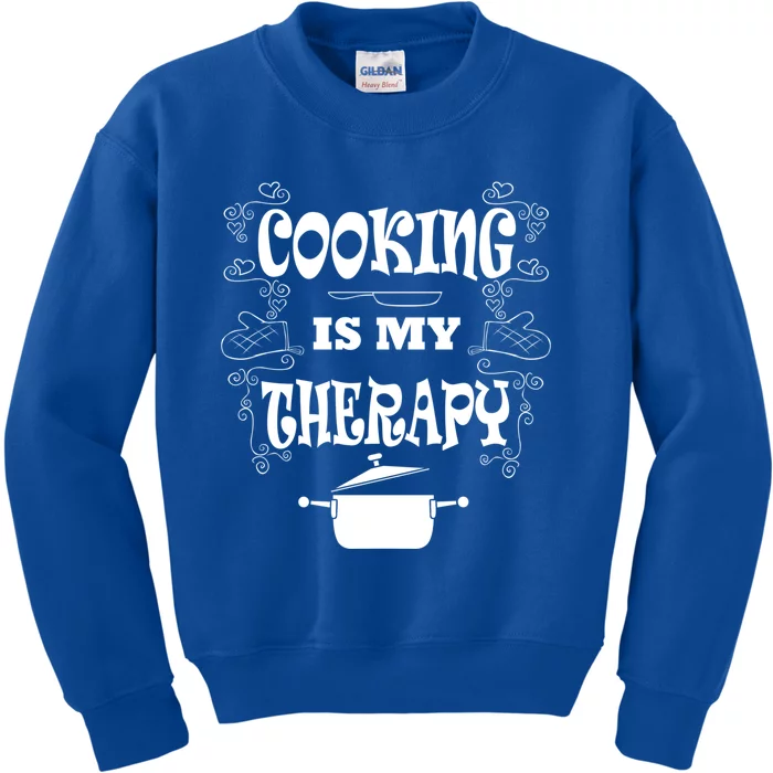 Cooking Is My Therapy Ironic Baking Chef Gift Kids Sweatshirt