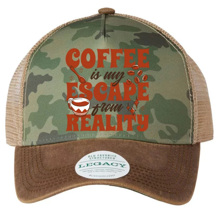 Coffee Is My Escape From Reality Caffeine Lover Legacy Tie Dye Trucker Hat