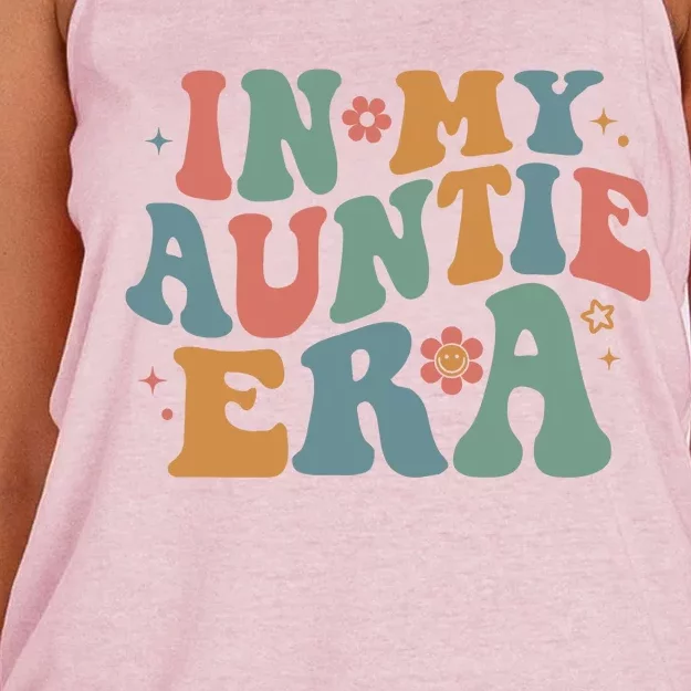 Cute In My Auntie Era Fun Aunt Women's Knotted Racerback Tank