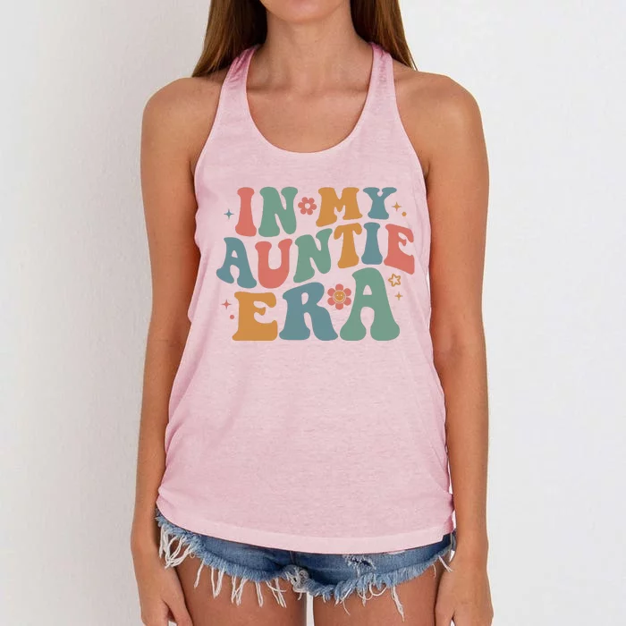 Cute In My Auntie Era Fun Aunt Women's Knotted Racerback Tank