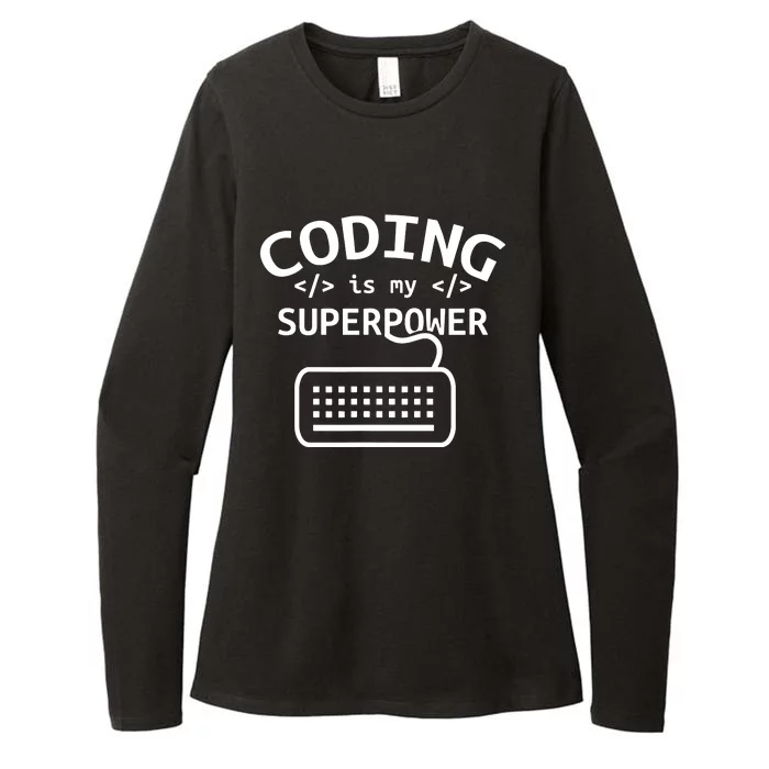 Coding Is My Superpower Coder Code Software Programmer Womens CVC Long Sleeve Shirt