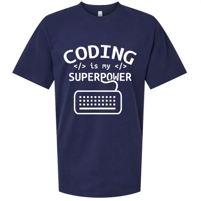 Coding Is My Superpower Coder Code Software Programmer Sueded Cloud Jersey T-Shirt