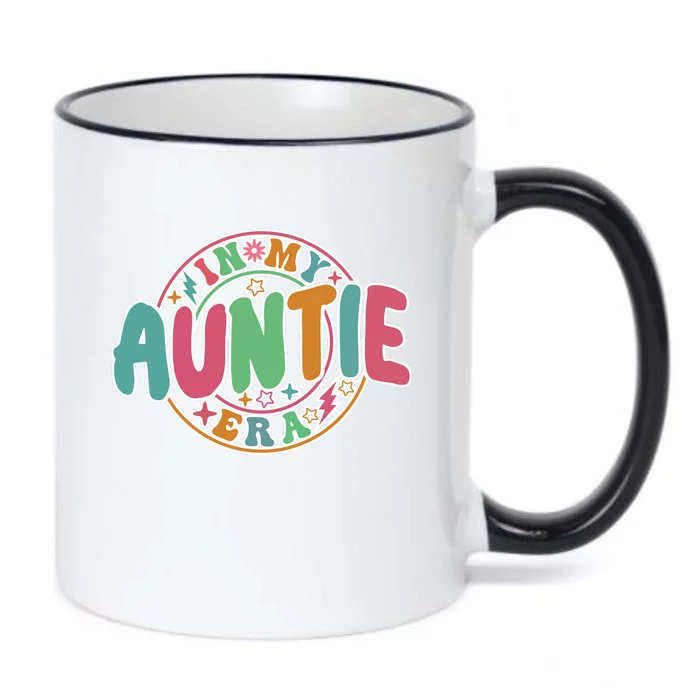 Colorful In My Auntie Era Fun Aunt Black Color Changing Mug