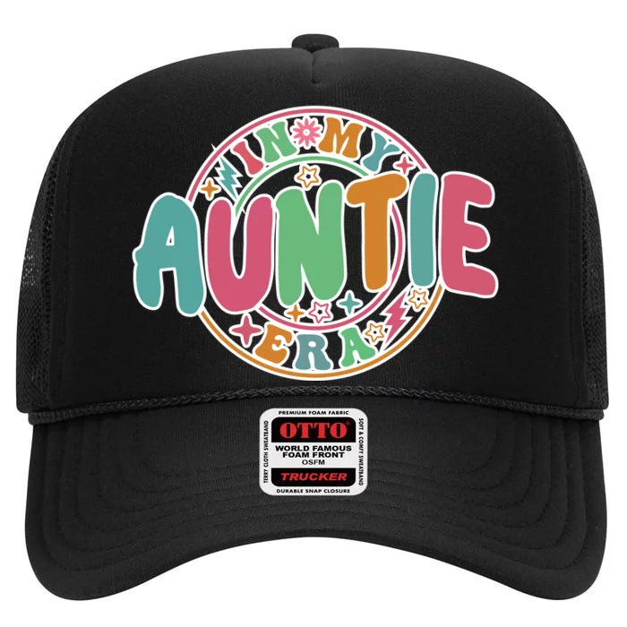 Colorful In My Auntie Era Fun Aunt High Crown Mesh Trucker Hat