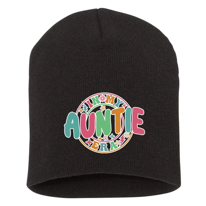 Colorful In My Auntie Era Fun Aunt Short Acrylic Beanie