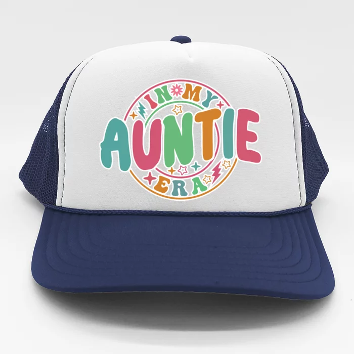 Colorful In My Auntie Era Fun Aunt Trucker Hat