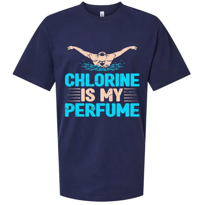 Chlorine Is My Perfume Swimming Swimmer Watersport Swim Pool Sueded Cloud Jersey T-Shirt