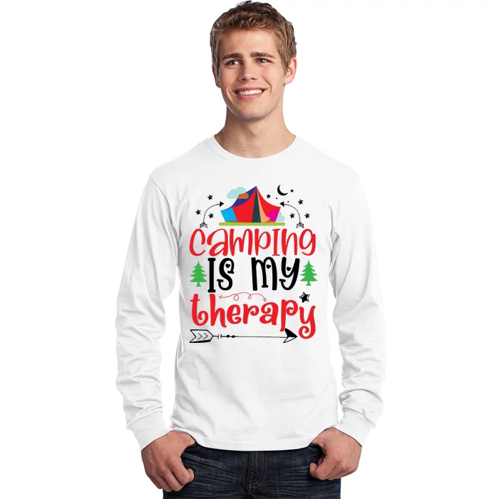 Camping Is My Therapy Funny Camping Long Sleeve Shirt