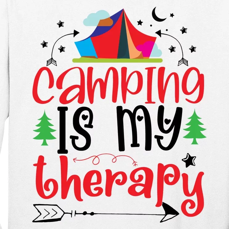 Camping Is My Therapy Funny Camping Long Sleeve Shirt