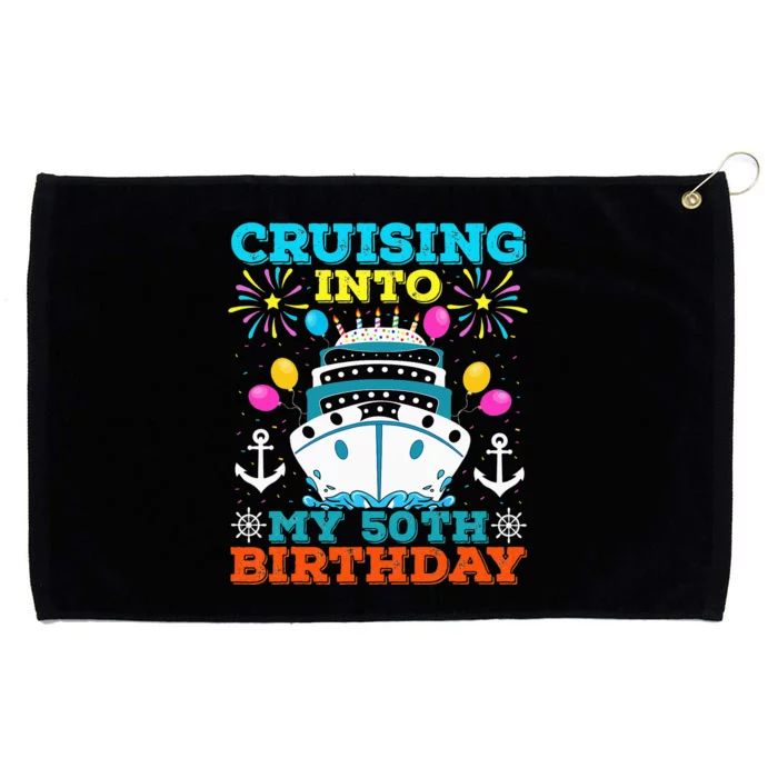 Cruising Into My 50th Birthday Party Cruise Theme Birthday Grommeted Golf Towel