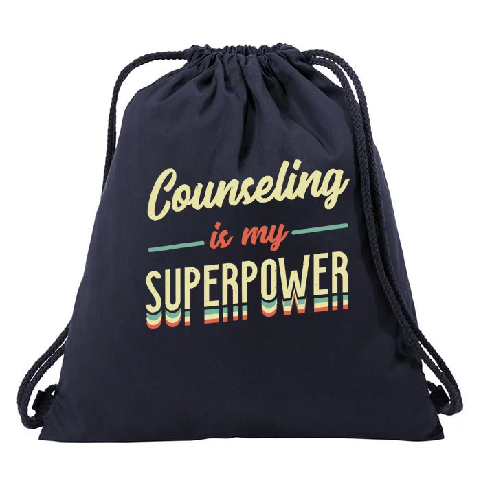 Counseling Is My Superpower School Counselor Drawstring Bag