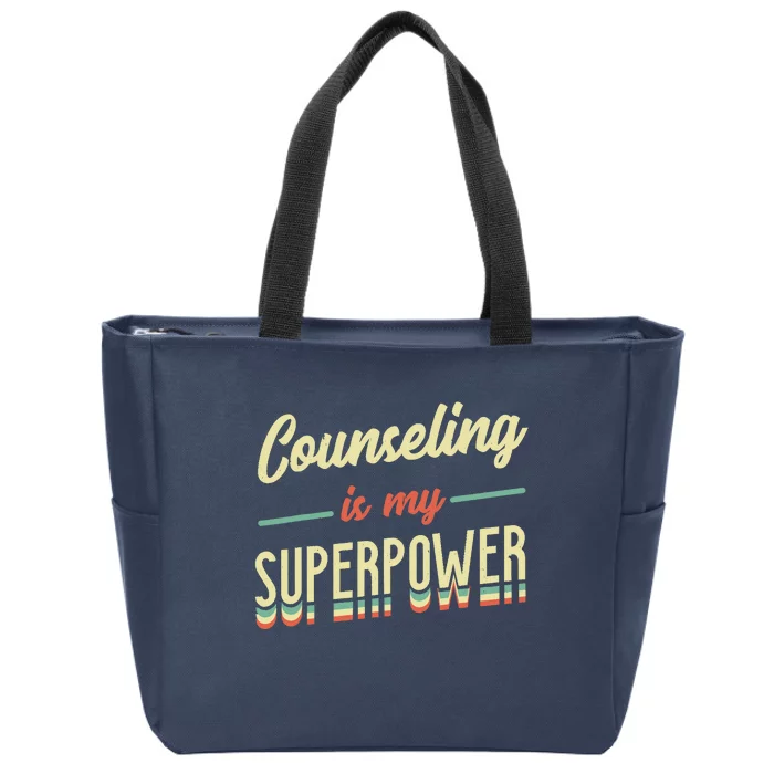 Counseling Is My Superpower School Counselor Zip Tote Bag