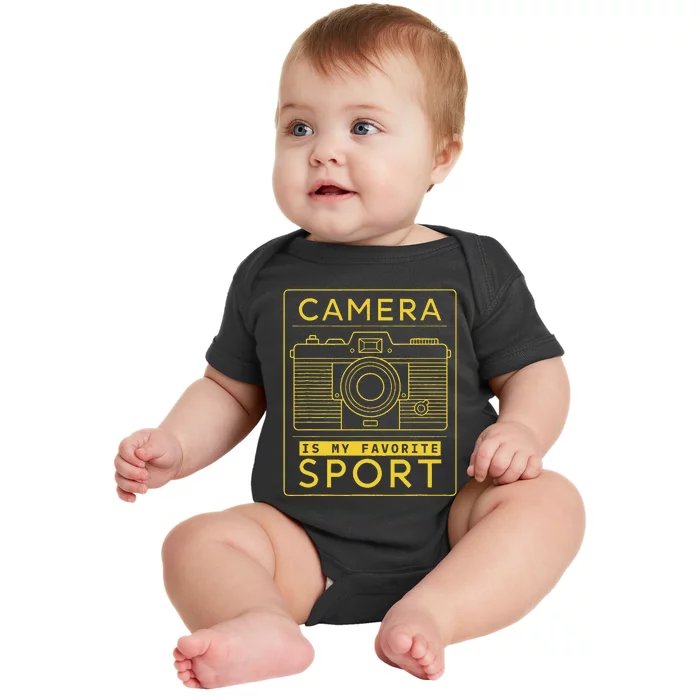 Camera Is My Favorite Sport Photographer And Camera Lover Baby Bodysuit