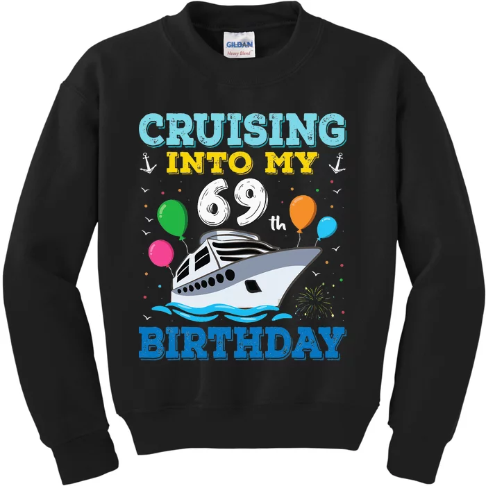 Cruising Into My 69th Birthday Party Kids Sweatshirt