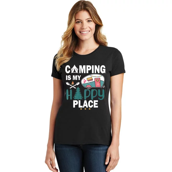 Camping Is My Happy Place Women's T-Shirt