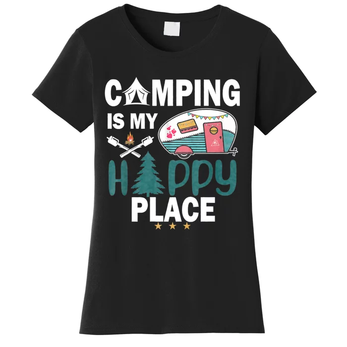 Camping Is My Happy Place Women's T-Shirt