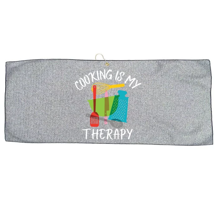 Cooking Is My Therapy Chef Cook Gifts Funny Culinary Large Microfiber Waffle Golf Towel