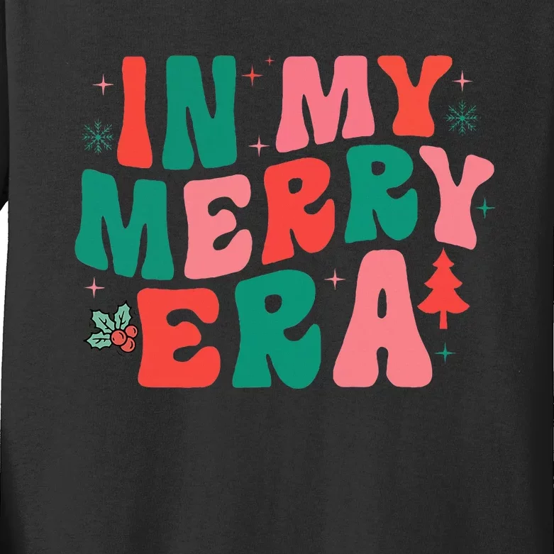 Christmas In My Merry Era Xmas Holiday Christmas Kids Long Sleeve Shirt